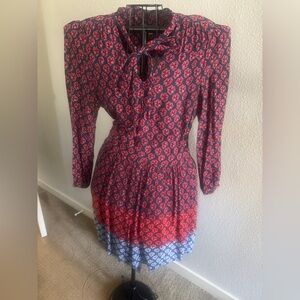 GAP Red and Blue Bishop Sleeve Sundress